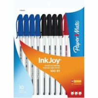 Paper Mate InkJoy 100 Ballpoint Pen - 1 mm (0.04") Pen Point - Assorted Ink - Translucent Barrel - 10 / Pack