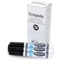 Crayola Marker - Wide Marker Point - Black Ink - 12 / Pack