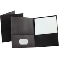 Oxford Letter Recycled Portfolio - 8 1/2" (215.90 mm) x 11" (279.40 mm) - 100 Sheet Capacity - 2 Internal Pocket(s) - Black - 1 / Each