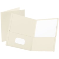 Oxford Letter Recycled Portfolio - 8 1/2" (215.90 mm) x 11" (279.40 mm) - 100 Sheet Capacity - 2 Internal Pocket(s) - White - 1 / Each