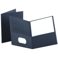 Oxford Letter Recycled Portfolio - 8 1/2" (215.90 mm) x 11" (279.40 mm) - 100 Sheet Capacity - 2 Internal Pocket(s) - Dark Blue - 1 Each