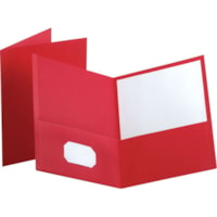 Oxford Letter Recycled Portfolio - 8 1/2" (215.90 mm) x 11" (279.40 mm) - 100 Sheet Capacity - 2 Internal Pocket(s) - Red - 1 / Each