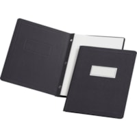 Couverture de rapport format lettre Recyclé Oxford - 8 1/2 po (215,90 mm) x 11 po (279,40 mm) - 100 Capacité en feuilles - 3 x Double Tang Attache(s) - Noir - 25 / boîte