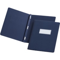 Couverture de rapport format lettre Recyclé Oxford - 8 1/2 po (215,90 mm) x 11 po (279,40 mm) - 100 Capacité en feuilles - 3 x Double Tang Attache(s) - Bleu foncé - 25 / boîte