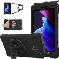 CODi Rugged Rugged Carrying Case for 8" (203.20 mm) Samsung Galaxy Tab Active3 Tablet - Black - Shock Absorbing, Drop Resistant, Bump Resistant - Polycarbonate, Silicone Gel Body - Hand Strap, Shoulder Strap, Hand Grip