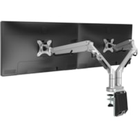 HDL Desk Mount for Monitor - Silver - Height Adjustable - 2 Display(s) Supported - 32" Screen Support - 39.60 lb (17962.257852 g) Load Capacity