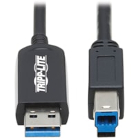 Tripp Lite by Eaton U328F-20M USB 3.2 Gen 1 Fiber Active Optical Cable, M/M, Black, 20 m (66 ft.) - 65.6 ft (20 m) Fiber Optic Data Transfer Cable for Printer, Scanner, Desktop Computer, Notebook, External Hard Drive, PC, Tablet, Peripheral Device - First End: 1 x USB 3.2 (Gen 1) Type A - Male - Sec