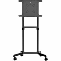 StarTech.com Mobile TV Cart, Portable Rolling TV Stand, 37-70 inch VESA Display Mount (154lb/70kg), Shelf & Storage, Rotate/Tilt Display - Heavy-duty mobile TV cart on wheels for 37-70 inch VESA mount display (154lb) - Tilt 0/+5; +/-90 rotate (portrait/landscape) - Rolling TV stand with lockable cas