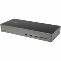 Station d'accueil USB 3.1 Type C pour Notebook/Tablette/Station de travail/Moniteur - Lecteur de carte mémoire - SD - 100 W - Noir, Gris StarTech.com - pour Notebook/Tablette/Station de travail/Moniteur - Lecteur de carte mémoire - SD - 100 W - USB 3.1 Type C - 3 Écrans supporté