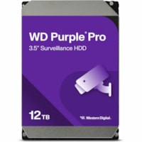 Western Digital Purple Pro WD121PURP 12 TB Hard Drive - 3.5" Internal - SATA (SATA/600) - Conventional Magnetic Recording (CMR) Method - Server, Video Surveillance System, Storage System Device Supported - 7200rpm - 550 TB TBW - 5 Year Warranty