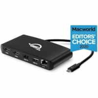 OWC Thunderbolt mini Dock - for Notebook/Desktop PC - Thunderbolt 3 - 2 Displays Supported - 4K - 3840 x 2160 - 2 x USB Ports - 1 x USB 2.0 - 1 x USB 3.0 - 1 x RJ-45 Ports - Network (RJ-45) - HDMI - Black - Thunderbolt - Wired - Mac OS X 10.12 Sierra, Mac OS X 10.13 High Sierra, Mac OS X 10.14 Mojav