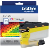 Brother INKvestment LC406Y Original Standard Yield Inkjet Ink Cartridge - Single Pack - Yellow - 1 Each - 1500 Pages