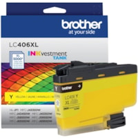 Brother INKvestment LC406XLY Original High Yield Inkjet Ink Cartridge - Single Pack - Yellow - 1 Each - 5000 Pages