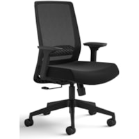 Safco Medina Basic Task Chair - 5-star Base - Black - Armrest - 1 Each