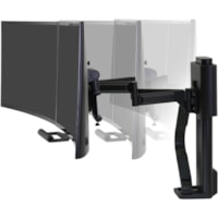 Ergotron TRACE Desk Mount for Monitor, LCD Display - Matte Black - 2 Display(s) Supported - 27" Screen Support - 21.61 lb (9800 g) Load Capacity - 75 x 75, 100 x 100