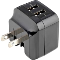 StarTech.com 2 Port USB Wall Charger, 17W Wall Charger Hub (2.4A & 1A port), Dual USB-A Power Adapter, Portable Charger for Phones/Tablets - 17 W - 120 V AC, 230 V AC Input - 5 V DC Output - 2.40 A - Black - 1 Each