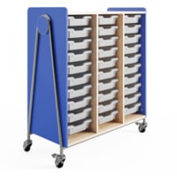 Safco Whiffle Typical Triple Rolling Storage Cart - 330 lb (149685.48 g) Capacity - 4 Casters - 3" (76.20 mm) Caster Size - Laminate, Particleboard, Polyvinyl Chloride (PVC), Metal, Thermofused Laminate (TFL) - 43.3" (1098.55 mm) Width x 19.8" (501.65 mm) Depth x 48" (1219.20 mm) Height - Steel Fram