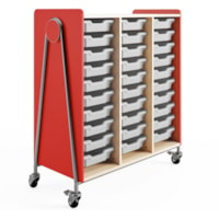 Chariot utilitaire Whiffle 3930RED Safco - 330 lb (149685,48 g) Capacité - 4 Roulette - 3 po (76,20 mm) Taille de roulette - Stratifié, Panneau de particules, Chlorure de polyvinyle (PVC)., Métal, Thermo-stratifié (TFL) - largeur de 43,3 po (1098,55 mm) x profondeur de 19