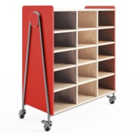 Safco Whiffle Typical Triple Rolling Storage Cart - 12 Shelf - 540 lb (244939.88 g) Capacity - 4 Casters - 3" (76.20 mm) Caster Size - Laminate, Particleboard, Polyvinyl Chloride (PVC), Metal, Thermofused Laminate (TFL) - 43.3" (1098.55 mm) Width x 19.8" (501.65 mm) Depth x 48" (1219.20 mm) Height -