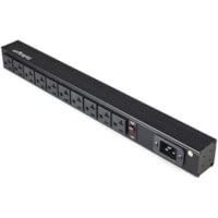 StarTech.com 10 Outlet Rack Mount Power Strip 125V/16 Amp, 1U Horizontal 19" Rackmount PDU, NEMA 5-20P Input, 10x NEMA 5-15/20R Outlets - 10x 5-15/20R Outlet rack mount power strip - 16A; Max Input/Output: 125V | 8ft NEMA 5-20P to IEC 60320 C19 power cord - 1U Rackmount PDU for 19 inch Server/Networ