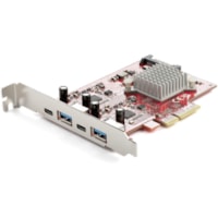 Adaptateur USB - PCI Express x4 - Carte enfichable - Rouge StarTech.com - PCI Express x4 - Carte enfichable - 4 Port(s) USB - Support UASP - PC, Linux, Mac