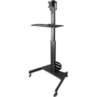 StarTech.com Mobile Standing Workstation with Monitor Mount, CPU/PC Holder, Height Adjustable Desktop Computer Cart, Standing Workstation - Standing mobile workstation cart supports 17lb VESA monitor (tilt/rotate) - Secure adjustable height w/ latch - Position mouse/keyboard tray along upper column 