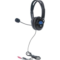 Casque 179317 Filaire Sur tête Stéréo - Noir Manhattan - Stéréo - Mini-phone (3.5mm) - Filaire - 32 Ohm - 20 Hz à 20 kHz - Sur tête - Binaural - Supra-aural - Omnidirectionnelle, Condensateur Microphone - Noir