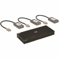 Tripp Lite by Eaton B127A-2A0-BH Video Extender Transmitter/Receiver - 1 Input Device - 3 Output Device - 230 ft (70104 mm) Range - 7 x Network (RJ-45) - 1 x HDMI In - 4 x HDMI Out - 4K UHD - 3840 x 2160 - Twisted Pair - Category 6 - Rack-mountable 