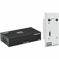 Tripp Lite by Eaton B127A-1A1-BHFH Video Extender Transmitter/Receiver - 1 Input Device - 1 Output Device - 230 ft (70104 mm) Range - 2 x Network (RJ-45) - 1 x HDMI In - 1 x HDMI Out - 4K UHD - 3840 x 2160 - Twisted Pair - Category 6 - Wall Plate 