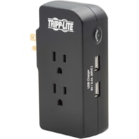 Tripp Lite by Eaton Safe-IT SK3BUAM 3-Outlet Surge Suppressor/Protector - 3 x NEMA 5-15R, 2 x USB - 1.88 kVA - 1050 J - 120 V AC Input