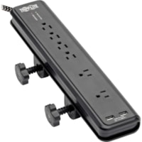 Tripp Lite by Eaton Safe-IT TLP608DMUAM 6-Outlet Surge Suppressor/Protector - 6 x NEMA 5-15R, 2 x USB - 1.88 kVA - 2100 J - 120 V AC Input - 8 ft (2.44 m)