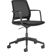 Safco Medina Conference Chair - 18" (457.20 mm) x 18" (457.20 mm)22" (558.80 mm) Chair Seat, 18" (457.20 mm)16" (406.40 mm) Chair Back, 28" (711.20 mm) x 28" (711.20 mm)37" (939.80 mm) Chair, 5" (127 mm) Cylinder Stroke - Finish: Black