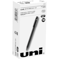 uni® Jetstream 101 Ballpoint Pen - 1 mm (0.04") Medium Pen Point - Black Ink - Gel-based - Black Barrel - 1 Dozen