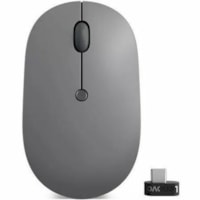 Lenovo Go USB-C Wireless Mouse (Storm Grey) - Blue Optical - Wireless - Radio Frequency - 2.40 GHz - Rechargeable - Storm Gray - USB Type C - 2400 dpi - Scroll Wheel - 6 Programmable Button(s) - 1