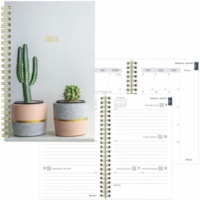 Blueline 2025 Planner - Monthly, Weekly - 12 Month - January 2025 - December 2025 - Twin Wire - Gold - Poly Cover - 0.6" (15.24 mm) Height x 5.3" (133.35 mm) Width - Durable Cover, Ruled Planning Space, Monthly Planner, Soft Cover, Printed, Telephone Section, Address Section, Tear-off - 1 Each