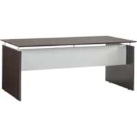 Bureau Medina MNDS72LDC Safco - x 72 po (1828,80 mm) x 36 po (914,40 mm) x 0 po (1 mm) x 42,8 po (1085,85 mm), 29,5 po (749,30 mm) Haut de la table, Surface de travail - Biseauté Bord - Tissu: Panneau de fibres à densité moyenne (MDF), Stratifié - Finition: Moka, Argent&eac