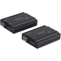 StarTech.com 4K HDMI KVM Extender over Fiber, HDMI Video & USB over Fiber, up to 984ft/300m (MultiMode), 10G MMF SFP+ Modules - HDMI and USB KVM extender kit controls a KVM switch/console or PC using fiber optic cable up to 984ft (multimode) or 1640ft (single mode) - 4K 60Hz UHD/3x USB 1.1 HID/EDID 