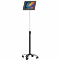 CTA Digital Compact Mobile Floor Stand with Universal Security Enclosure (Black) - Up to 11" Screen Support - 58.50" (1485.90 mm) Height x 17.50" (444.50 mm) Width x 17.50" (444.50 mm) Depth - Floor - Metal - Black