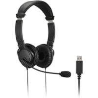 Casque Filaire Sur tête Stéréo - Noir Kensington - Stéréo - USB Type A - Filaire - Sur tête - Binaural - Oreillette - 6 pi (1,83 m) Câble - Élimination du bruit Microphone - Antibruit - Noir