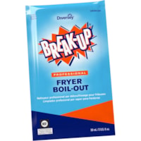 Diversey Break-Up Professional Fryer Boil-Out - Ready-To-Use - 2 fl oz (0.1 quart) - Kosher, Non-corrosive, Phosphate-free - Blue - 36 / Carton