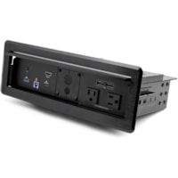 StarTech.com Conference Room Docking Station w/ Power; Table Connectivity A/V Box, Universal Laptop Dock, 60W PD, AC Outlets, USB Charging - In-desk/table universal docking station w/ auto host switching for USB-C/TB3 or USB-A laptops - 4x USB 3.0 5Gbps Hub, GbE - USB-C DP Alt Mode, USB-A, HDMI vide