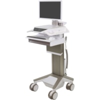 Chariot médical CareFit Ergotron - 1 Tiroir - Pousser/Tirer Poignée - 37,50 lb (17009,713875 g) Capacité - 4 Roulette - 5 po (127 mm) Taille de roulette - Blanc, Gris vif