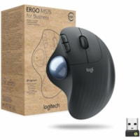 Logitech Ergo M575 for Business (Graphite) - Brown Box - Optical - Wireless - Bluetooth - 2.40 GHz - Graphite - USB - 2000 dpi - Scroll Wheel, Trackball - 5 Button(s) - 1.0 Each