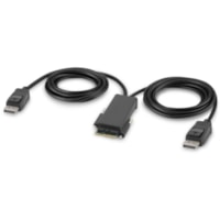 Belkin Modular DP Dual-Head Console Cable 3 ft. - 3 ft DisplayPort/Modular/USB KVM Cable for KVM Console, Monitor, Computer, KVM Switch - First End: 2 x DisplayPort Digital Audio/Video - Male - Second End: 1 x Modular - Supports up to 3840 x 2160 - Gold Plated Connector 