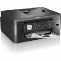 Brother MFC-J1010DW Wireless Inkjet Multifunction Printer - Color - Copier/Fax/Printer/Scanner - 17 ppm Mono/9.5 ppm Color Print - 6000 x 1200 dpi Print - Automatic Duplex Print - 150 sheets Input - Color Flatbed Scanner - 1200 dpi Optical Scan - Color Fax - Wireless LAN - Wi-Fi Direct, Brother Mobi