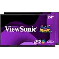 ViewSonic Graphic VG2455_56a_H2 24" Class Full HD LED Monitor - 16:9 - 23.8" Viewable - In-plane Switching (IPS) Technology - LED Backlight - 1920 x 1080 - 16.7 Million Colors - 250 cd/m² - 5 ms - Speakers - HDMI - VGA - DisplayPort - USB Hub