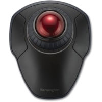 Kensington Orbit Wireless Trackball with Scroll Ring - Black - Optical - Wireless - Bluetooth/Radio Frequency - 2.40 GHz - Black, Red - 1600 dpi - Scroll Ring, Scroll Ball - Symmetrical - 1