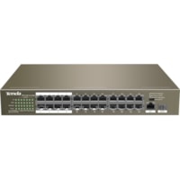 Tenda TEF1126P-24-250W Ethernet Switch - 24 Ports - 1000Base-X - 2 Layer Supported - Modular - 1 SFP Slots - Optical Fiber, Twisted Pair - 1U - Rack-mountable, Desktop