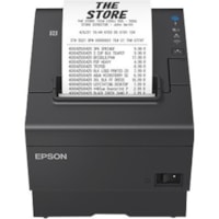 Epson , Tm-t88vii-052, Thermal Receipt Printer, Black, Usb & Ethernet, Interfaces, Ps-180 Power Supply And Ac Cable - 19.69 in/s (500 mm/s) Mono - 180 dpi - ePOS, ESC/POS, XML Emulation - Automatic Cutting - For PC, SPARC, Android, iOS