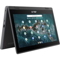 Asus Chromebook Flip CR1 CR1100FKA-C1-CA 11.6" Touchscreen Convertible 2 in 1 Chromebook - HD - Intel Celeron N4500 - 4 GB - 32 GB Flash Memory - Dark Gray - Intel Chip - 1366 x 768 - ChromeOS - Intel UHD Graphics - 12 Hours Battery Run Time - IEEE 802.11ax Wireless LAN Standard